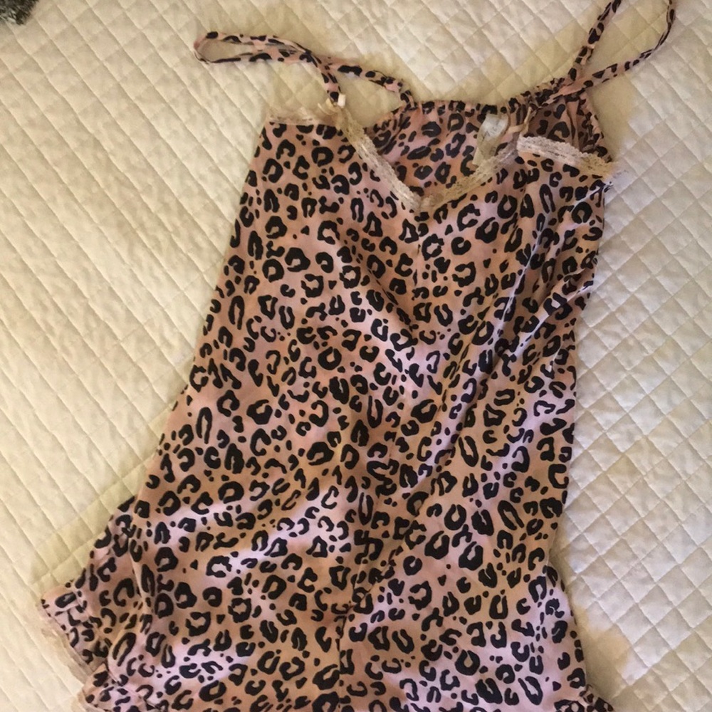 Pink and Black Sleepwear Romper - Size Small